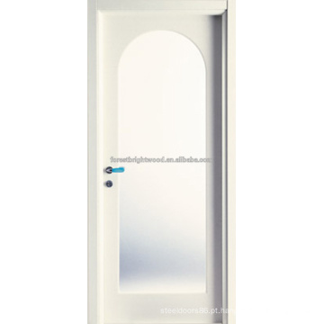 Design de porta de madeira arqueado vidro artesão de raio superior